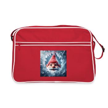 Gnome looking through ice - Retro Bag - red/white - Front