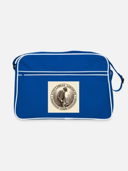 Gentleman Gardener - Retro Tasche - Blau/Weiß - Vorne