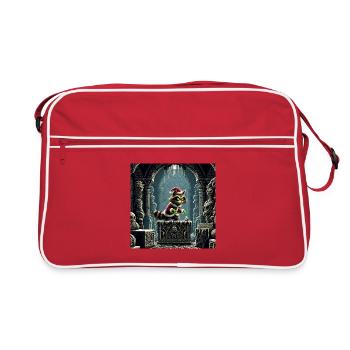 Chat d’hiver dans la magie du donjon - Sac Retro - rouge/blanc - Devant