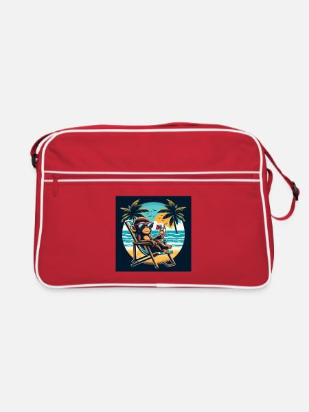 Beach Monkey - Retro Bag - red/white - Front