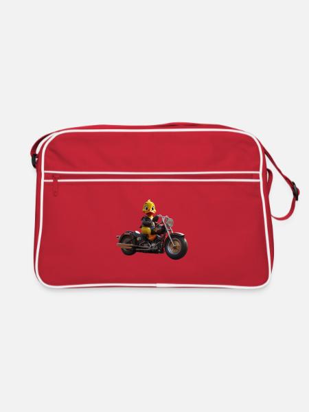 Duck Biker  - Retro Bag - red/white - Front