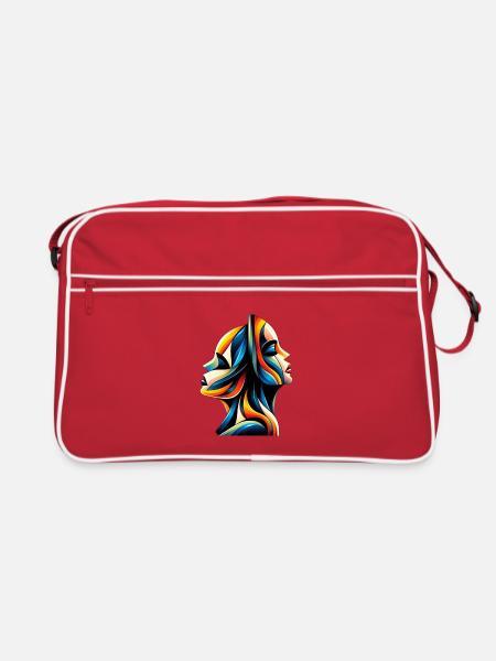 Kunstfigur - Retro Tasche - Rot/Weiß - Vorne