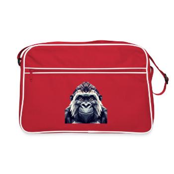 Un singe de style polygonal - Sac Retro - rouge/blanc - Devant
