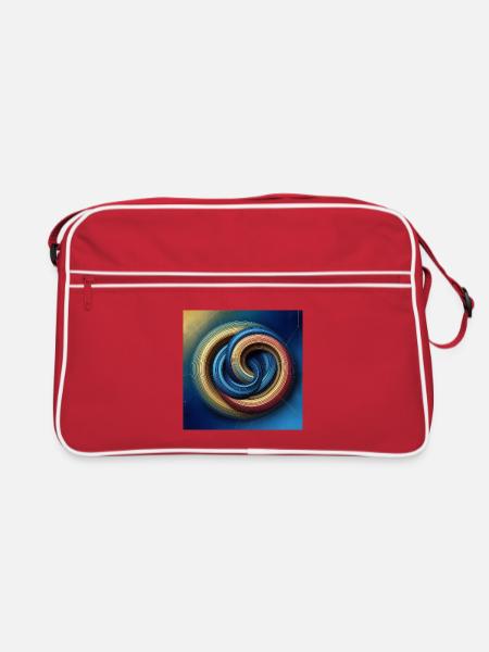 Kreise 1 - Retro Tasche - Rot/Weiß - Vorne