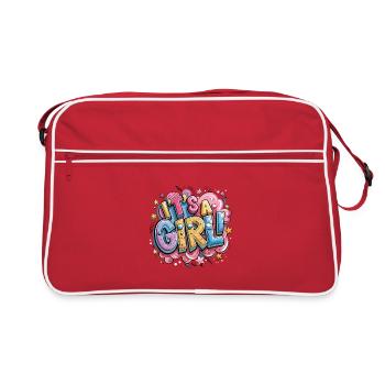 Bunte Cartoon-Trophäe mit Textgestaltung - Retro Tasche - Rot/Weiß - Vorne