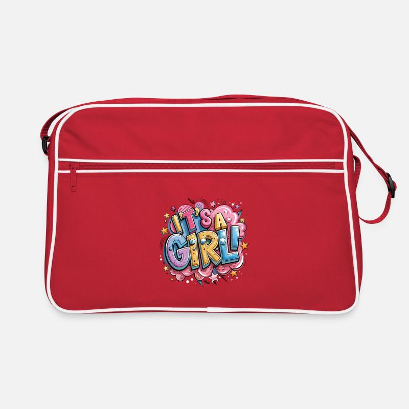 Trophée de dessin animé coloré avec conception de texte Sac Retro