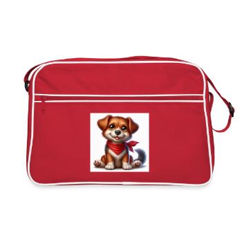 Chien câlin avec bandana rouge - Sac Retro - rouge/blanc - Devant