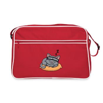 Team Sieste – Le Chat Roi de la Détente - Sac Retro - rouge/blanc - Devant