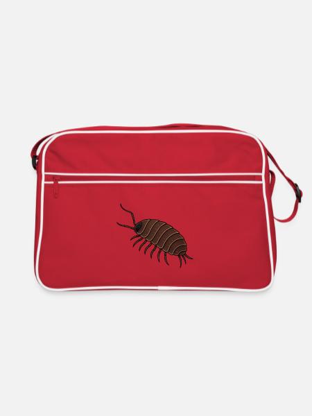 Illustration d’isopode rond, chemise culte, poudre de bois - Sac Retro - rouge/blanc - Devant