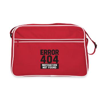 Error 404 – Motivation Not Found - Retro Tasche - Rot/Weiß - Vorne
