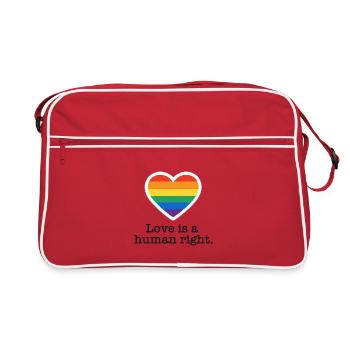 Love is a Human Right – Pride Heart - Retro Bag - red/white - Front