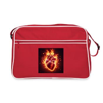 Burning Heart Design - Retro Bag - red/white - Front