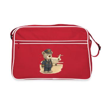 Lord Petzi Pilot - Retro Tasche - Rot/Weiß - Vorne