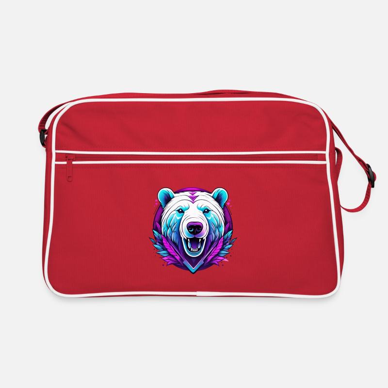White Bear with Neon Accents Retro Bag