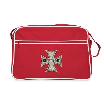 Croix de Malte gravée RIDE OR DIE - Sac Retro - rouge/blanc - Devant