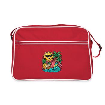 Sunny Beach Paradise Surf Design - Retro Bag - red/white - Front