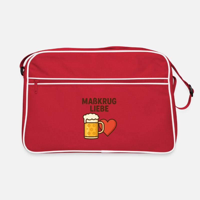 Bierlieber T−Shirt − Maßkrug mit Herz Design  Retro Tasche