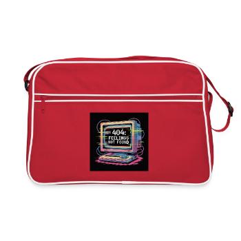 Retro Computer 404 Kein Gefühl - Retro Tasche - Rot/Weiß - Vorne