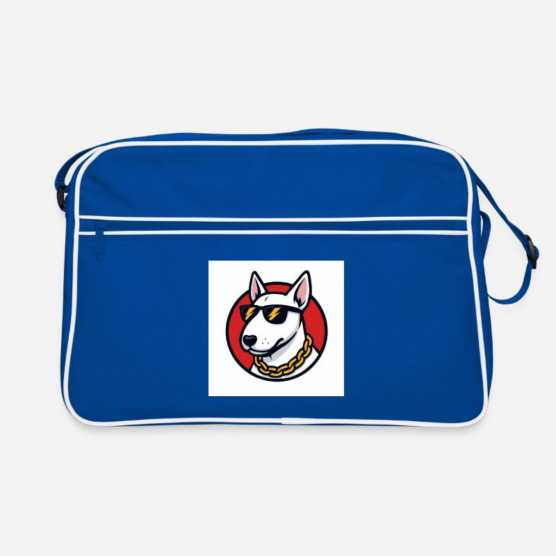 Cool bull terrier with sunglasses and gold chain Retro Bag