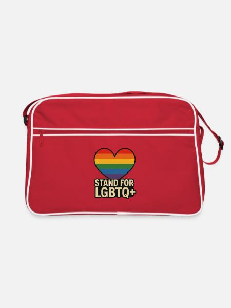 Pride Heart LGBT Support Design - Retro Bag - red/white - Front