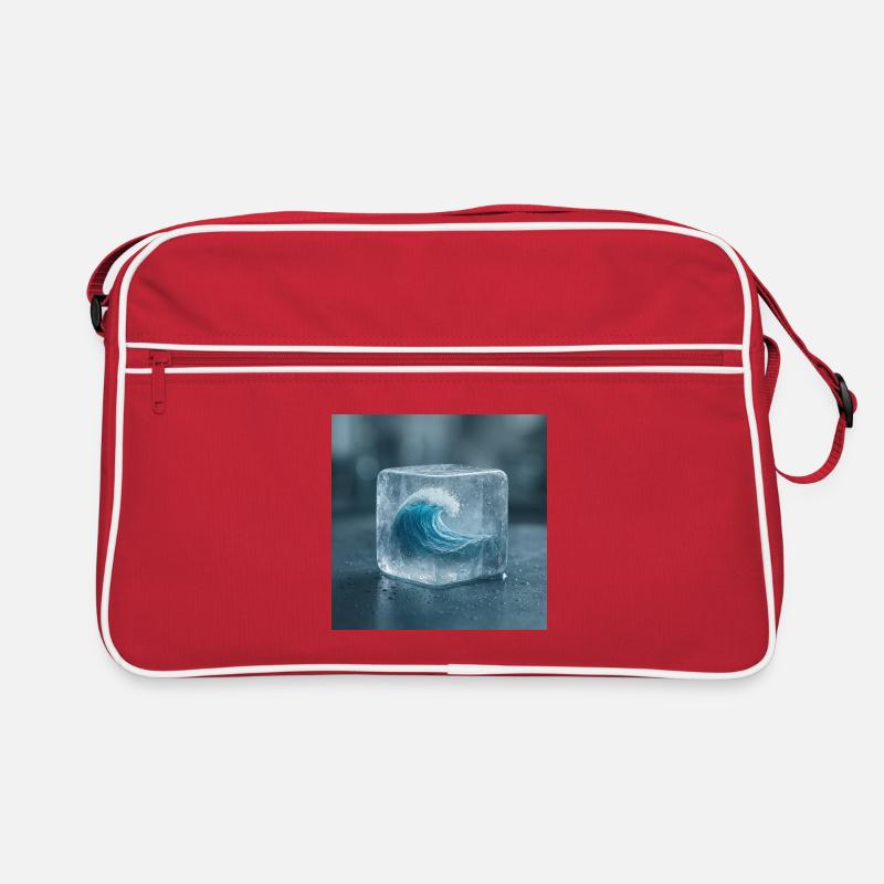 Sculpture de glace avec vague de mer Sac Retro
