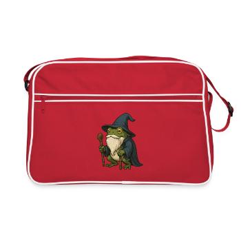 Grenouille barbue sage avec chapeau magique - Sac Retro - rouge/blanc - Devant