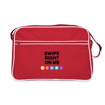 Swipe Right On Me - Dating Design - Sac Retro - rouge/blanc - Devant
