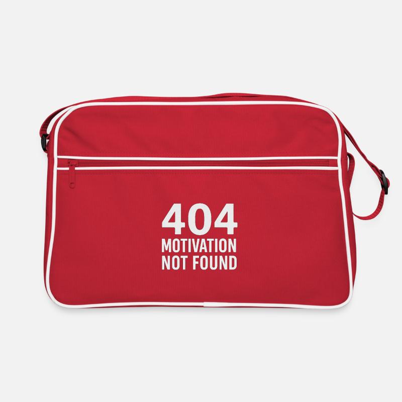 404-Motivation Not Found (Minimal T-Shirt Design) Retro Bag