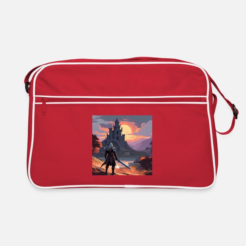 Le sorceleur devant le Bastion au coucher du soleil Sac Retro