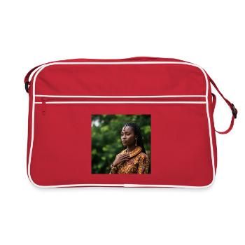 Portrait Afroétnique avec Bijoux Traditionnels - Sac Retro - rouge/blanc - Devant