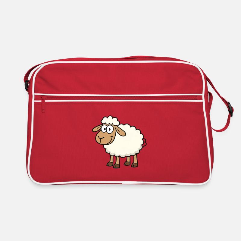 Conception de mouton mignon pour les enfants - Sac Retro - rouge/blanc