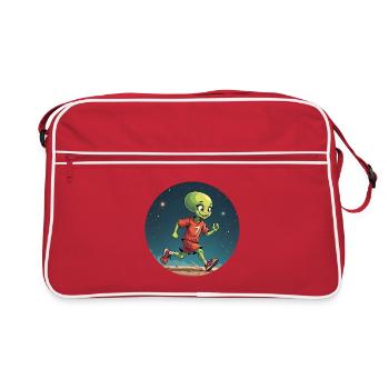 Coureur extraterrestre avec maillot de football - Sac Retro - rouge/blanc - Devant