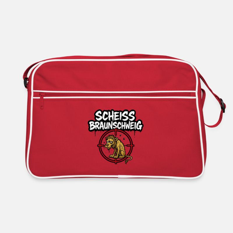 ANTI Braunschweig Alter Löwe - Retro Tasche - Rot/Weiß