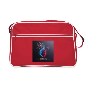 HerZschlag I Ilustration Kirschblüten & Kolibri - Retro Tasche - Rot/Weiß - Vorne