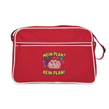 Gedankenchaos Motiv - Retro Tasche - Rot/Weiß - Vorne