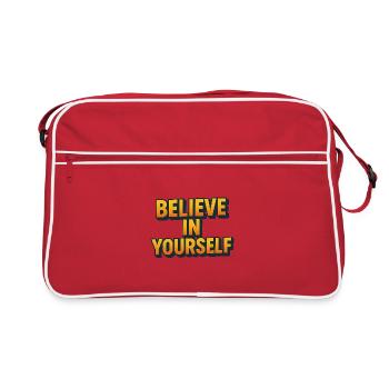 Believe in Yourself 3D Lettering - Retro Bag - red/white - Front