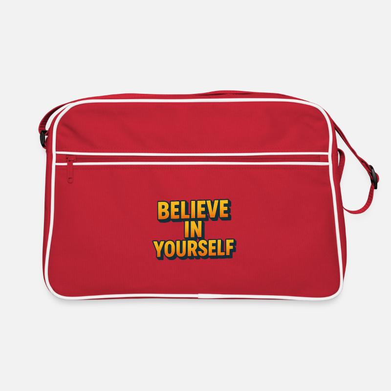 Glaube An Dich Selbst 3D Schriftzug Retro Tasche