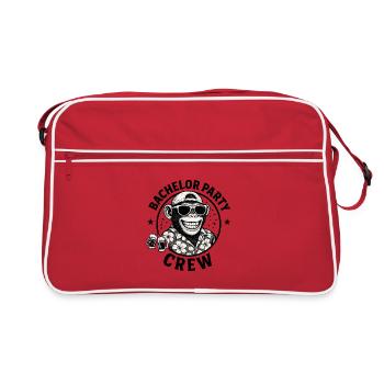 JGA - Junggesellen Abschied Party Bachelor Affe - Retro Tasche - Rot/Weiß - Vorne