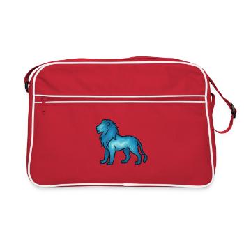Seelentier und Wächterwesen: Löwe - Retro Tasche - Rot/Weiß - Vorne