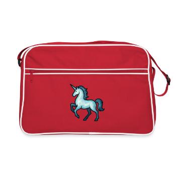 Seelentier und Wächterwesen: Einhorn - Retro Tasche - Rot/Weiß - Vorne