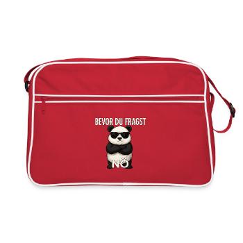 Avant de demander : Nope - T-shirt Panda drôle - Sac Retro - rouge/blanc - Devant