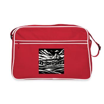 Alpine Landscape – Mountain Style Shirt - Retro Bag - red/white - Front