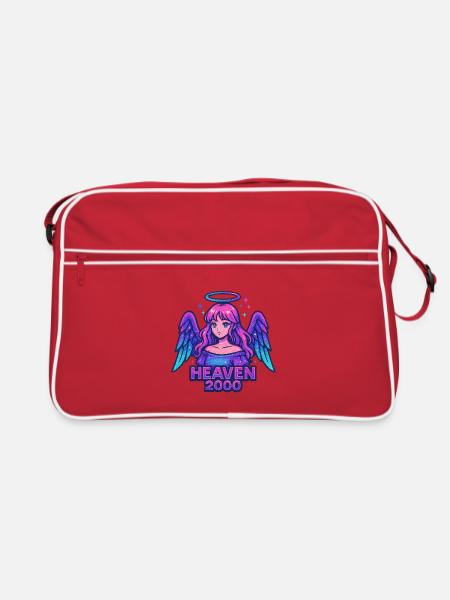 Himmlisches Engel-Design - Retro Tasche - Rot/Weiß - Vorne
