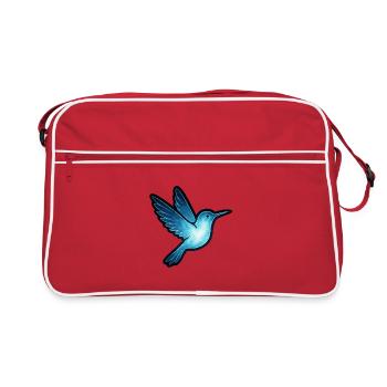 Seelentier und Wächterwesen: Kolibri - Retro Tasche - Rot/Weiß - Vorne