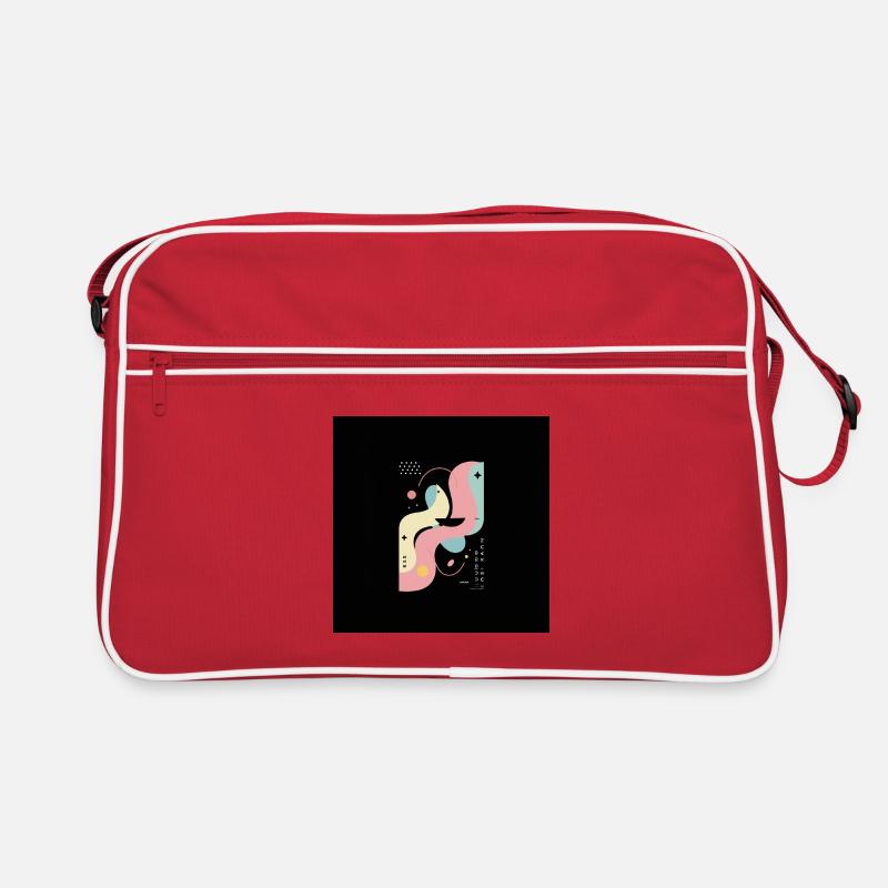 Weibliche Abstraktion Auf Schwarzem Hintergrund Retro Tasche