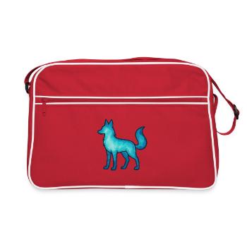 Seelentier und Wächterwesen: Wolf - Retro Tasche - Rot/Weiß - Vorne