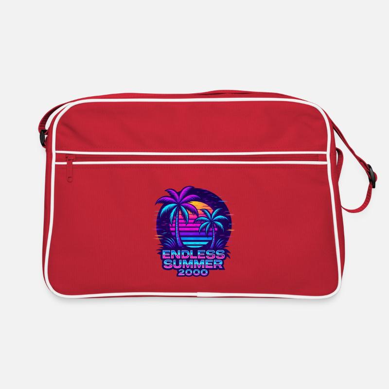 Neon Sunset Palm Trees Design Retro Bag