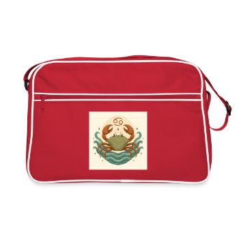 Crabe Zodiac Lune Stylisé - Sac Retro - rouge/blanc - Devant