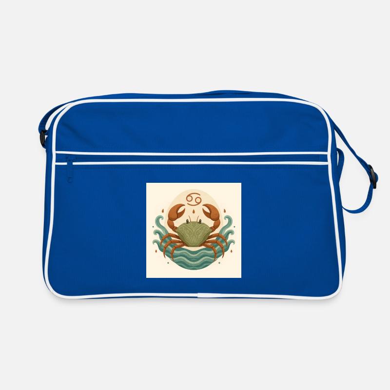 Sternzeichen Mondkrabbe stilisiert Retro Tasche