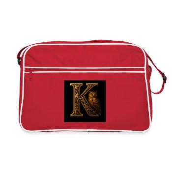 K – Ornement magique avec hibou - Sac Retro - rouge/blanc - Devant